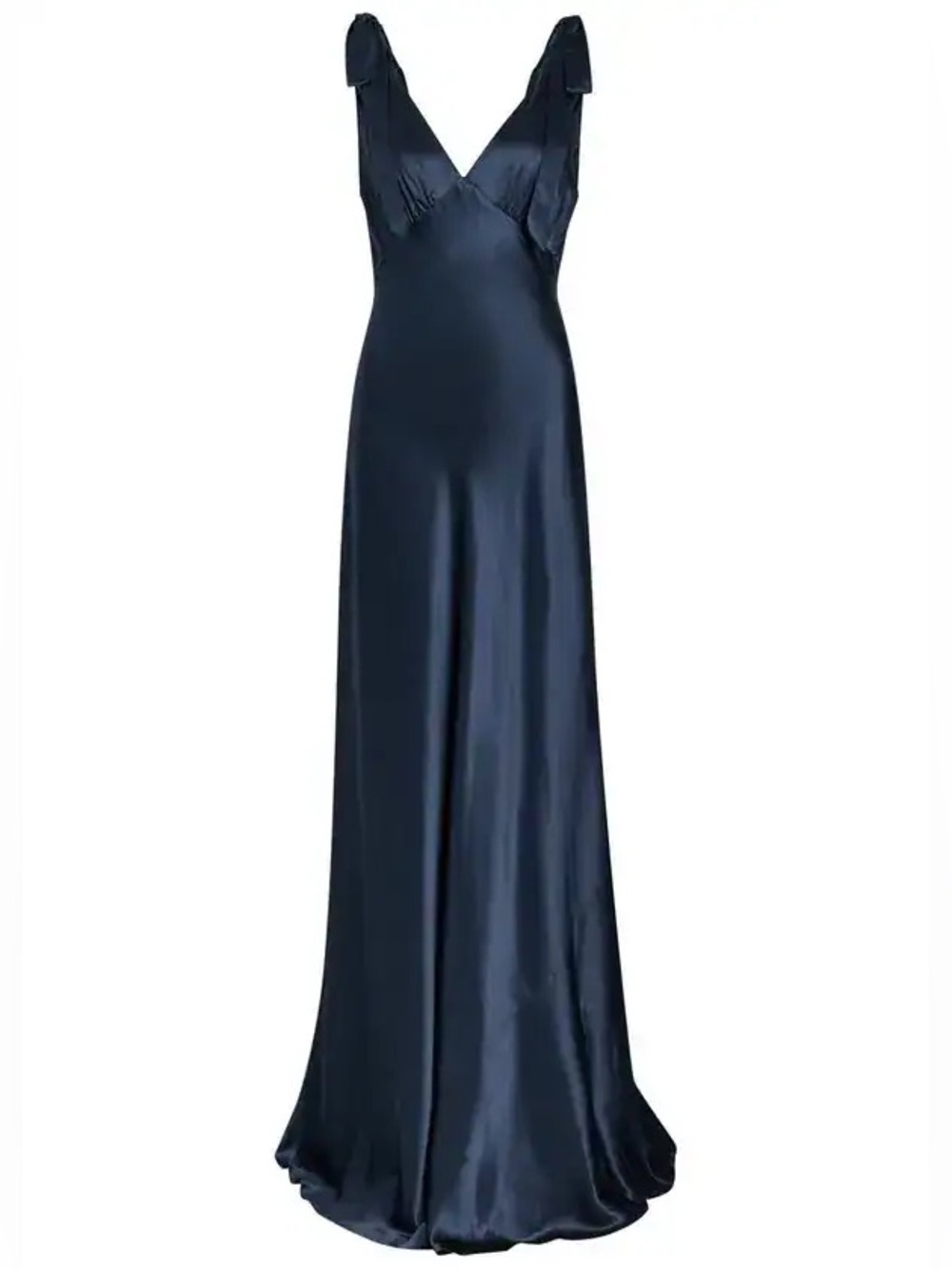 Reformation Pernille Silk Dress Navy Blue Small - Picture 2 of 8